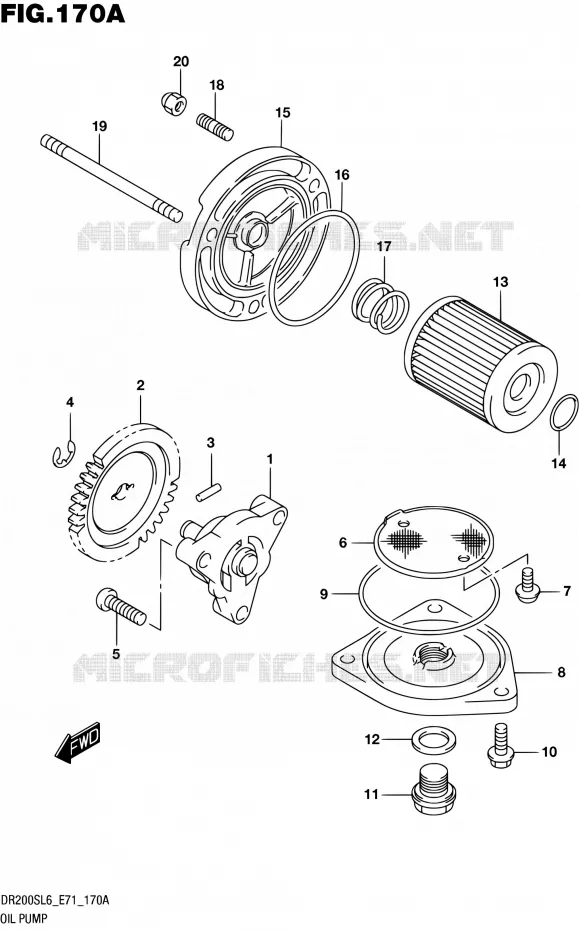 POMPE A HUILE Suzuki MOTO 200 DR 2016  DR200S L6 (E71)