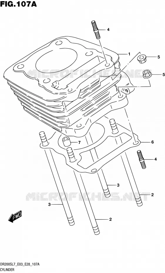CYLINDRE Suzuki MOTO 200 DR 2017  DR200S L7 (E03,E28,E33)
