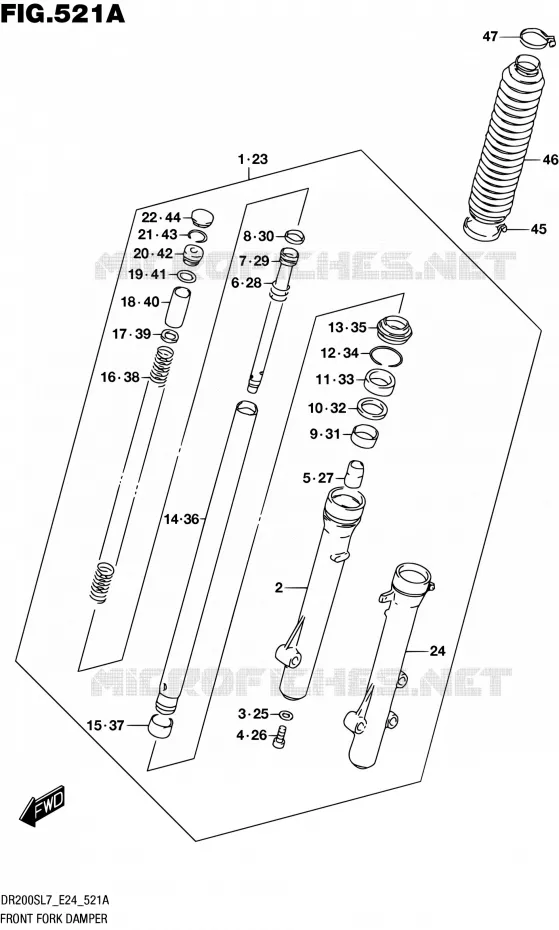 FOURCHE Suzuki MOTO 200 DR 2017  DR200S L7 (E24)