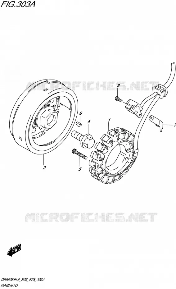 ALLUMAGE ROTOR - STATOR Suzuki MOTO 650 DR 2015  DR650SE L5 (E03,E28,E33)