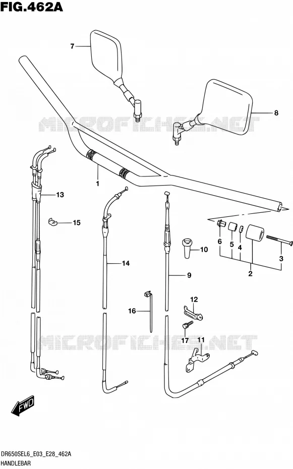 GUIDON Suzuki MOTO 650 DR 2016  DR650SE L6 (E03,E28,E33)