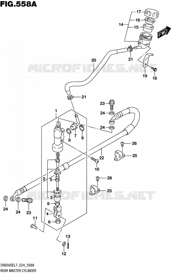MAITRE CYLINDRE ARRIERE Suzuki MOTO 650 DR 2017  DR650SE L7 (E24)