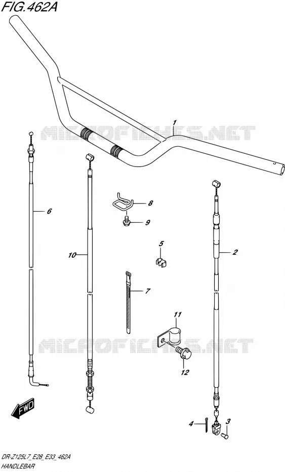 GUIDON (DR-Z125 E28) Suzuki MOTO 125 DR-Z 2017  DR-Z125L L7 (E28,E33)
