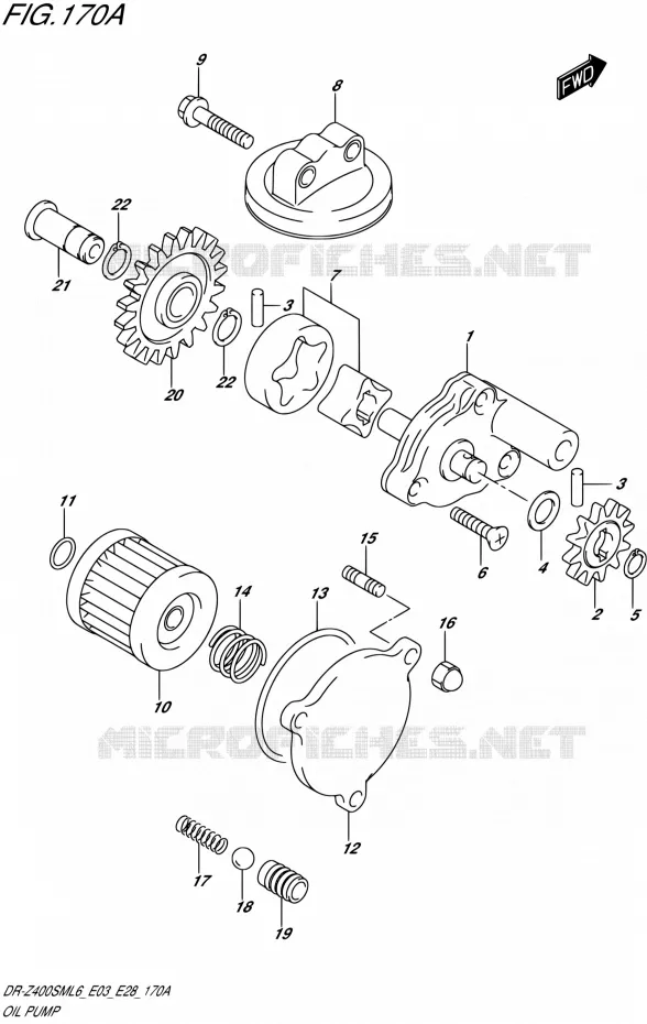 POMPE A HUILE Suzuki MOTO 400 DR-Z 2016  DR-Z400SM L6 (E03,E28,E33)