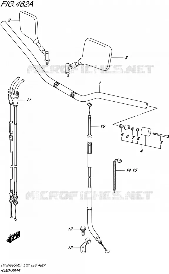 GUIDON Suzuki MOTO 400 DR-ZSM 2017  DR-Z400SM L7 (E03,E28,E33)