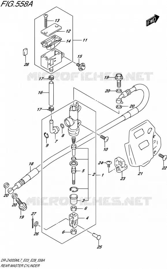 MAITRE CYLINDRE ARRIERE Suzuki MOTO 400 DR-ZSM 2017  DR-Z400SM L7 (E03,E28,E33)