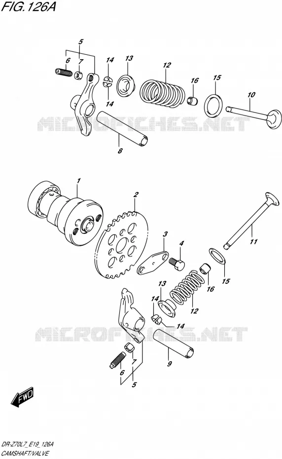 ARBRE A CAMES - VALVE Suzuki MOTO 70 DR-Z 2017  DR-Z70 L7 (E19)