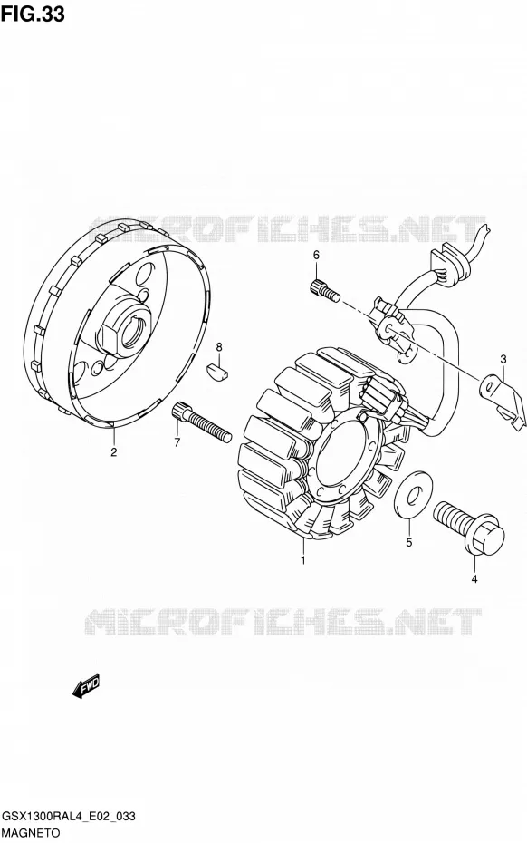ALLUMAGE ROTOR - STATOR Suzuki MOTO 1300 HAYABUSA 2014  GSX1300RA L4 (E02,E19)