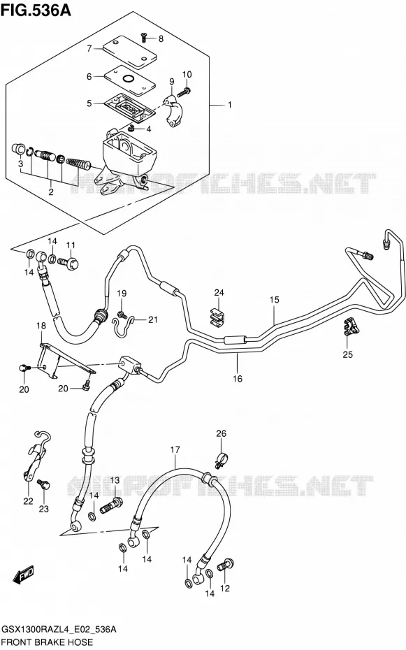 DURITE DE FREIN AVANT Suzuki MOTO 1300 HAYABUSA 2014  GSX1300RAZ L4 (E19)