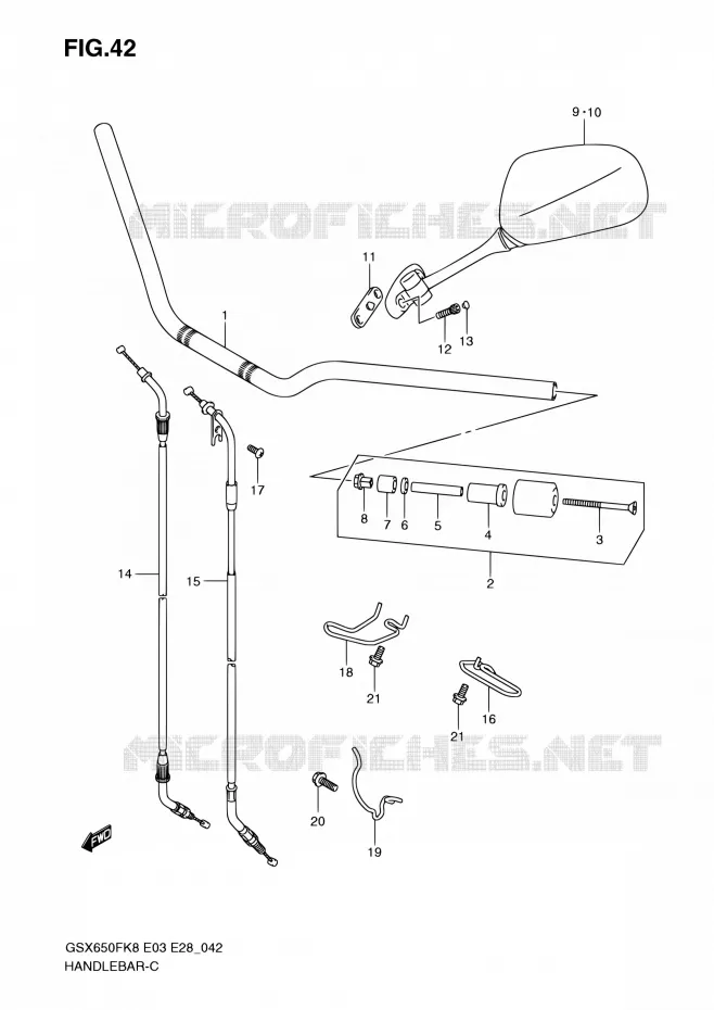 GUIDON Suzuki MOTO 650 GSX-F 2010  GSX650F L0 (E03,E28,E33)