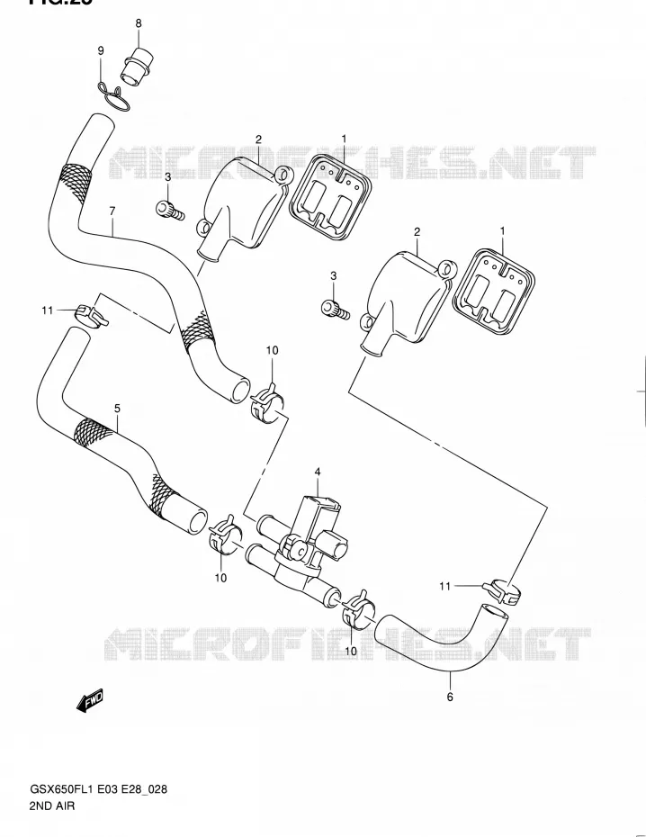 SYSTEME RECYCLAGE GAZ ECHAPPEMENT Suzuki MOTO 650 GSX-F 2011  GSX650F L1 (E03,E28,E33)