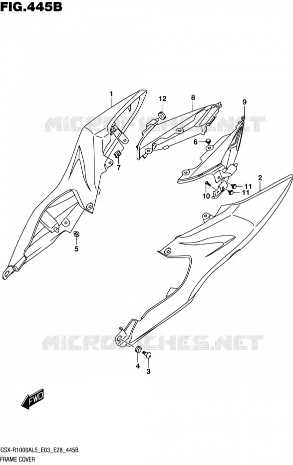 CARENAGES ARRIERE (ARB,AR4) Suzuki MOTO 1000 GSX-R 2015  GSX-R1000A L5 (E03,E28,E33)