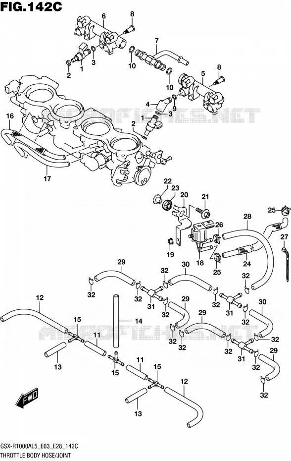 SYSTÈME D'INJECTION (GSX-R1000AL5 E33) Suzuki MOTO 1000 GSX-R 2015  GSX-R1000A L5 (E03,E28,E33)