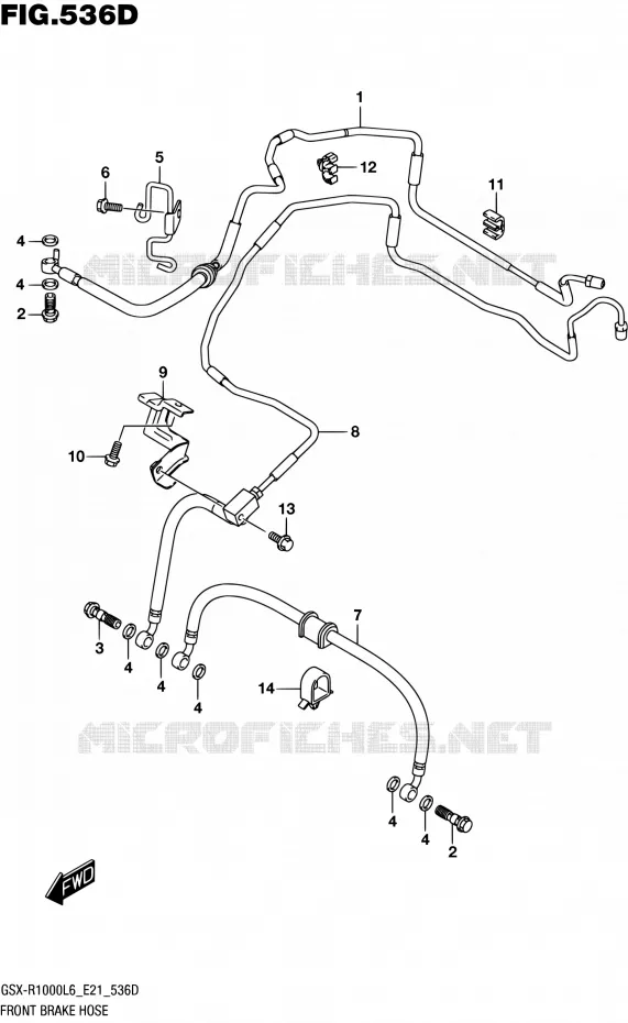 DURITE DE FREIN AVANT (GSX-R1000AUFL6 E21) Suzuki MOTO 1000 GSX-R 2016  GSX-R1000A L6 (E21)