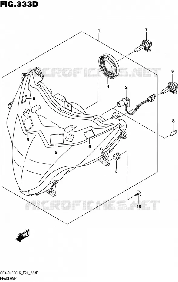 PHARE (GSX-R1000AUFL6 E21) Suzuki MOTO 1000 GSX-R 2016  GSX-R1000A L6 (E21)
