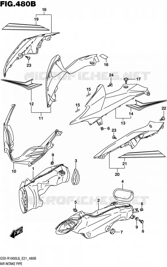 PRISE D AIR (AJP,JSP) Suzuki MOTO 1000 GSX-R 2016  GSX-R1000A L6 (E21)
