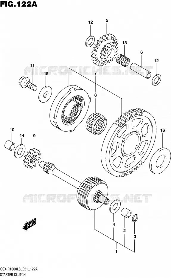 ROUE LIBRE DE DEMARREUR Suzuki MOTO 1000 GSX-R 2016  GSX-R1000A L6 (E21)