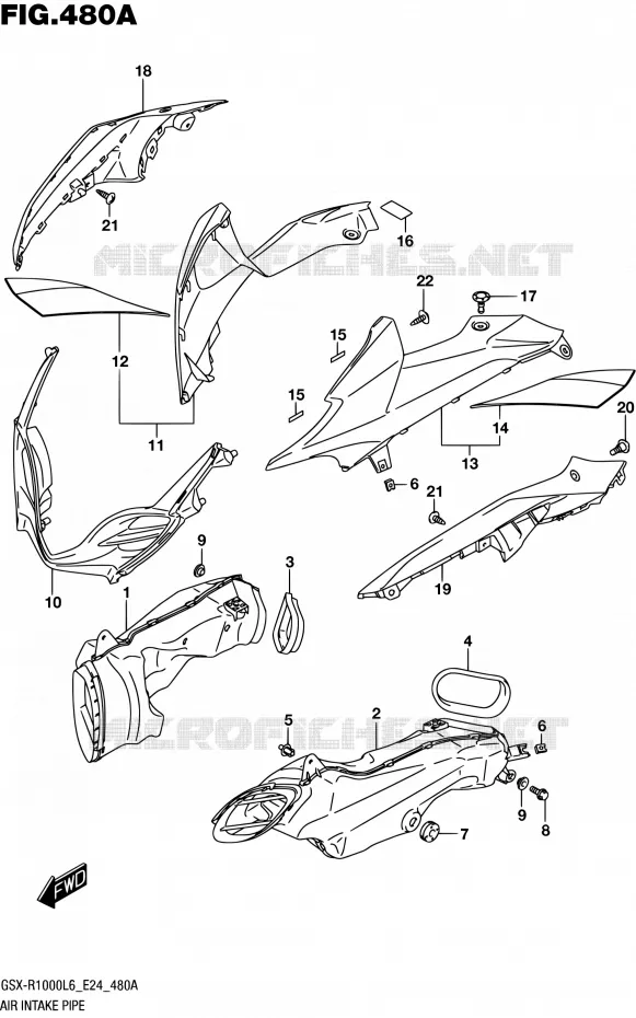 PRISE D AIR (YSF) Suzuki MOTO 1000 GSX-R 2016  GSX-R1000A L6 (E24)