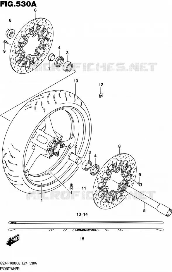 ROUE AVANT (GSX-R1000L6 E24) Suzuki MOTO 1000 GSX-R 2016  GSX-R1000A L6 (E24)