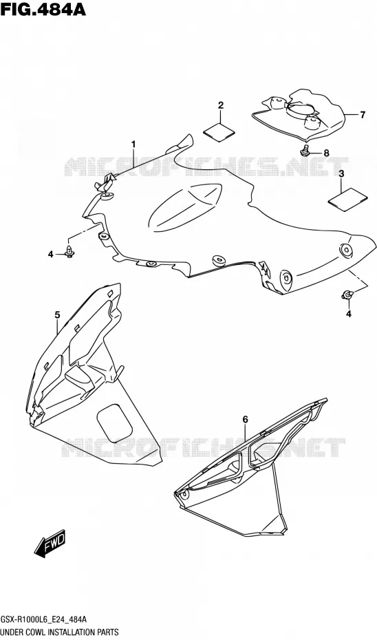SUPPORTS / FIXATIONS CARENAGES Suzuki MOTO 1000 GSX-R 2016  GSX-R1000A L6 (E24)