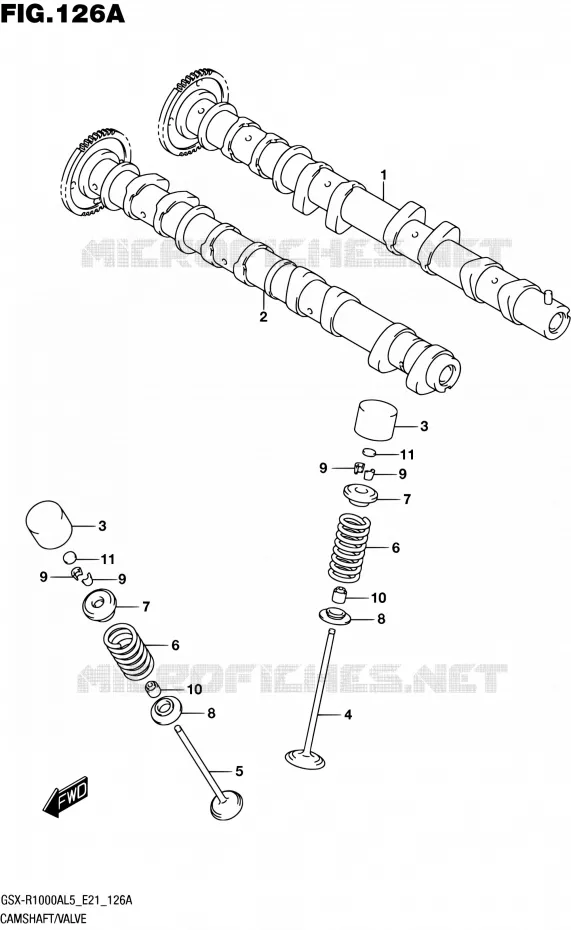 ARBRE A CAMES - VALVE Suzuki MOTO 1000 GSX-R 2015  GSX-R1000AUF L5 (E21)