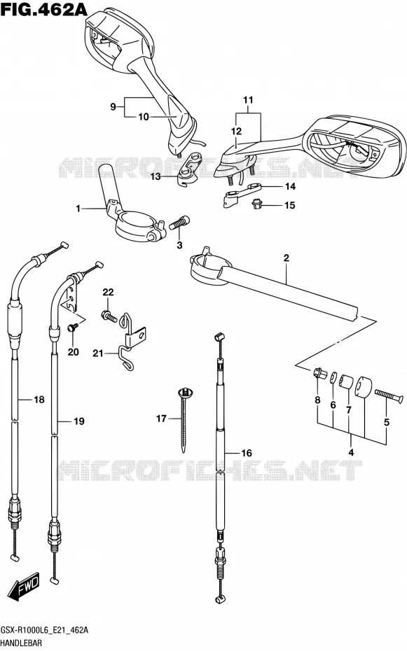 GUIDON (GSX-R1000L6 E21) Suzuki MOTO 1000 GSX-R 2016  GSX-R1000AUF L6 (E21)
