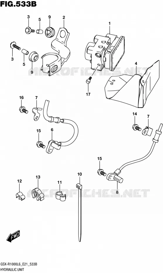 SYSTÈME ABS (GSX-R1000AUFL6 E21) Suzuki MOTO 1000 GSX-R 2016  GSX-R1000AUF L6 (E21)