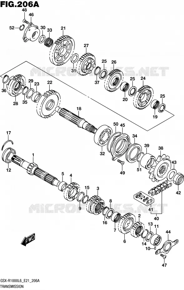 TRANSMISSION Suzuki MOTO 1000 GSX-R 2016  GSX-R1000AUF L6 (E21)