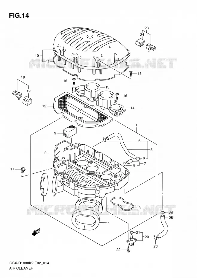 FILTRE A AIR Suzuki MOTO 1000 GSX-R 2010  GSX-R1000 L0/GSX-R1000Z L0 (E02,E14,E19,E24,E51,P37)