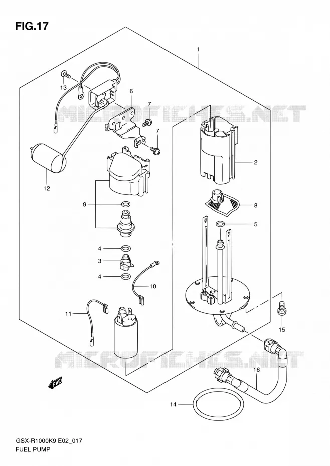 POMPE A ESSENCE Suzuki MOTO 1000 GSX-R 2010  GSX-R1000 L0/GSX-R1000Z L0 (E02,E14,E19,E24,E51,P37)