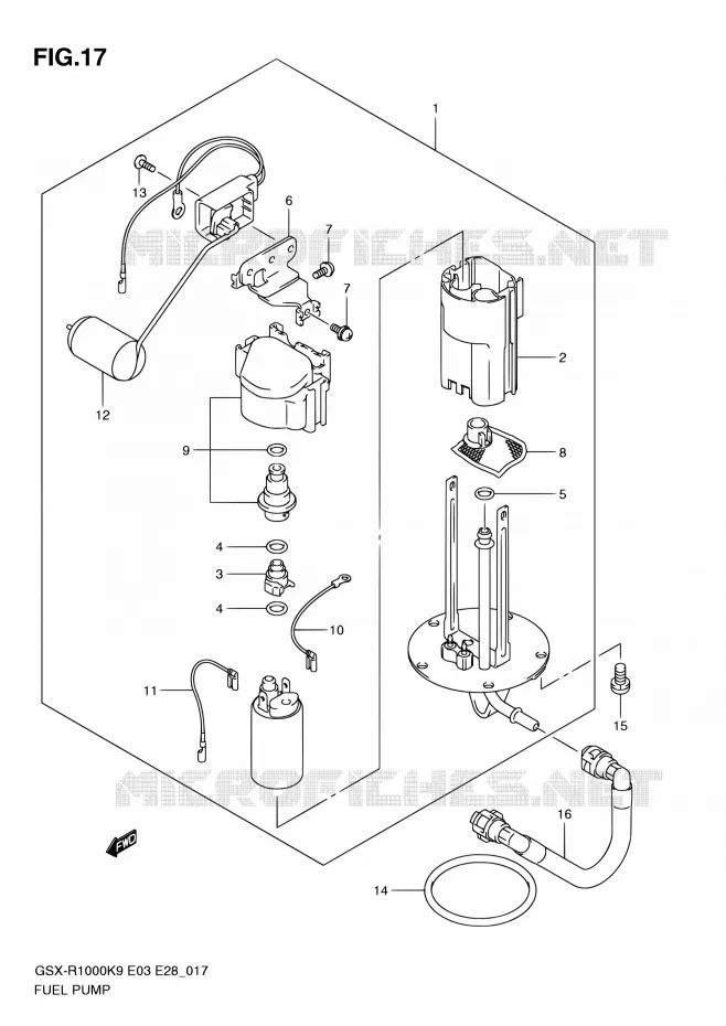 POMPE A ESSENCE Suzuki MOTO 1000 GSX-R 2010  GSX-R1000 L0/GSX-R1000Z L0 (E03,E28,E33)