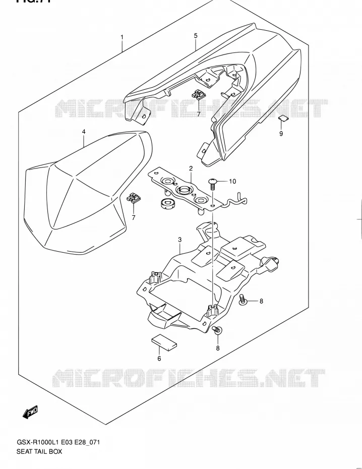 CAPOT DE SELLE Suzuki MOTO 1000 GSX-R 2011  GSX-R1000 L1 (E03,E28,E33)