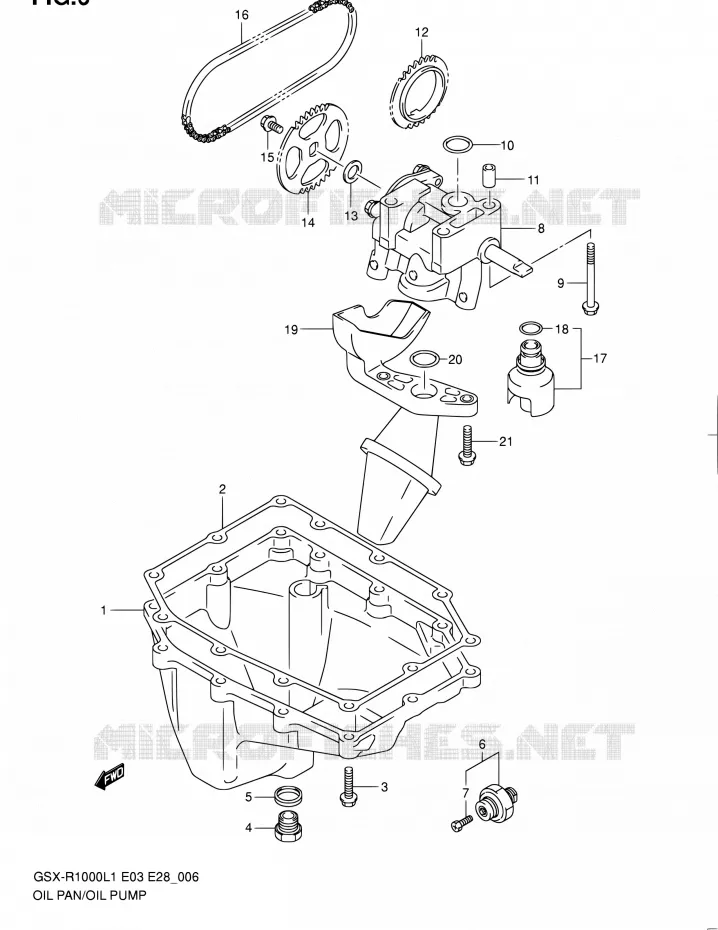 CARTER INFERIEUR - POMPE A HUILE Suzuki MOTO 1000 GSX-R 2011  GSX-R1000 L1 (E03,E28,E33)