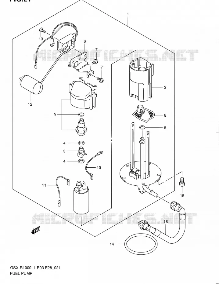 POMPE A ESSENCE Suzuki MOTO 1000 GSX-R 2011  GSX-R1000 L1 (E03,E28,E33)