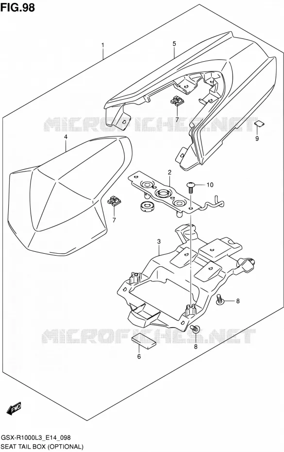 CAPOT DE SELLE (OPTIONAL) (GSX-R1000L3 E14) Suzuki MOTO 1000 GSX-R 2013  GSX-R1000 L3/GSX-R1000Z L3 (E14)