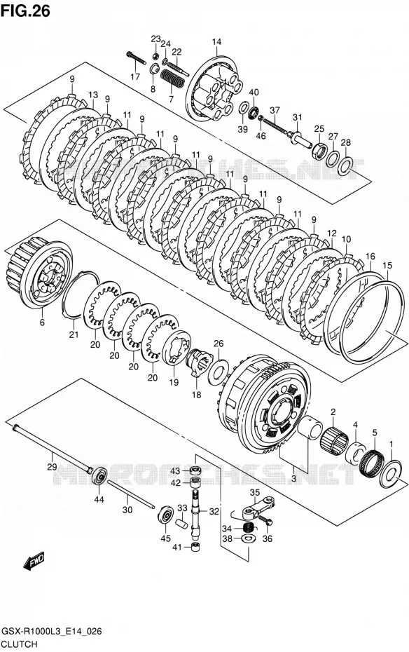 EMBRAYAGE Suzuki MOTO 1000 GSX-R 2013  GSX-R1000 L3/GSX-R1000Z L3 (E14)