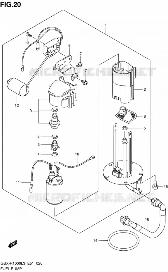 POMPE A ESSENCE Suzuki MOTO 1000 GSX-R 2013  GSX-R1000 L3/GSX-R1000Z L3 (E51)