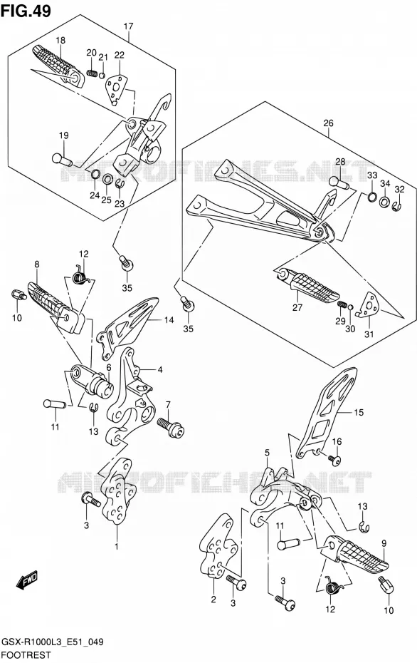 REPOSE PIED Suzuki MOTO 1000 GSX-R 2013  GSX-R1000 L3/GSX-R1000Z L3 (E51)