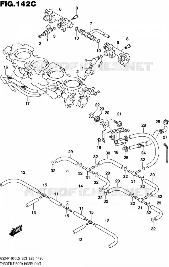 SYSTÈME D'INJECTION (GSX-R1000L5 E33) Suzuki MOTO 1000 GSX-R 2015  GSX-R1000 L5 (E03,E28,E33)