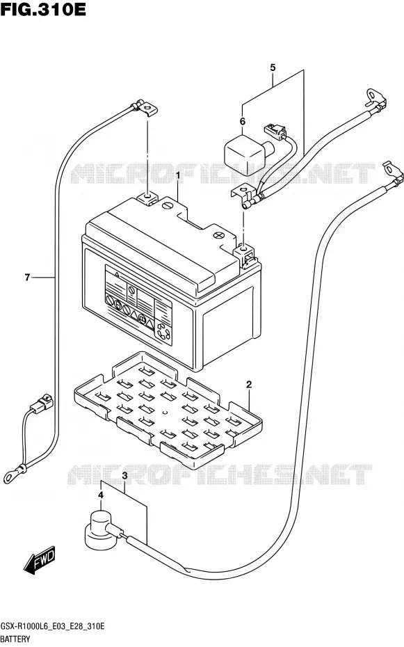 BATTERIE (GSX-R1000AL6 E33) Suzuki MOTO 1000 GSX-R 2016  GSX-R1000 L6 (E03,E28,E33)