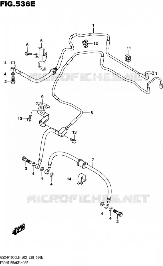 DURITE DE FREIN AVANT (GSX-R1000AL6 E33) Suzuki MOTO 1000 GSX-R 2016  GSX-R1000 L6 (E03,E28,E33)