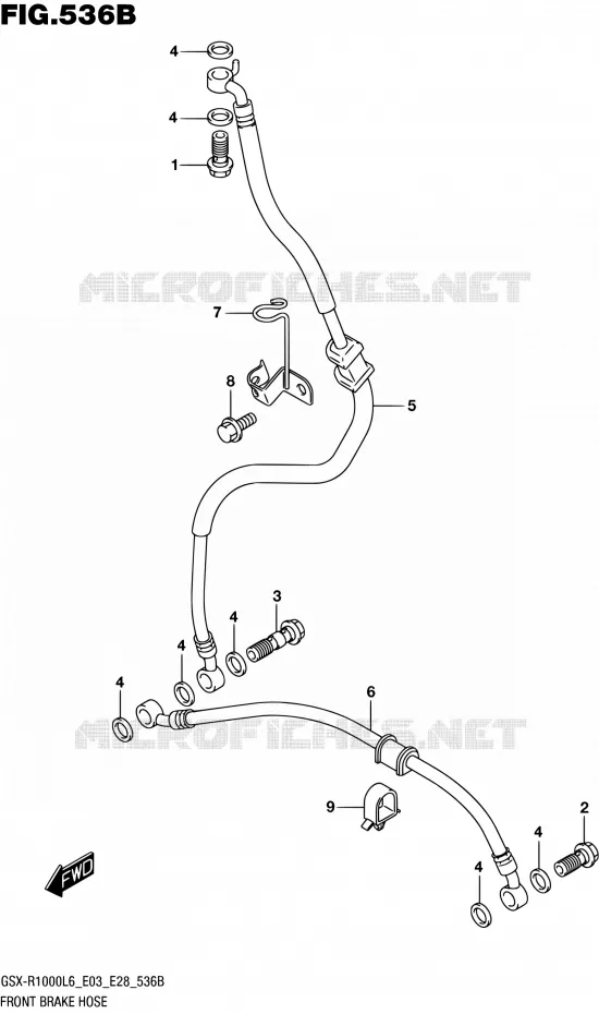 DURITE DE FREIN AVANT (GSX-R1000L6 E28) Suzuki MOTO 1000 GSX-R 2016  GSX-R1000 L6 (E03,E28,E33)