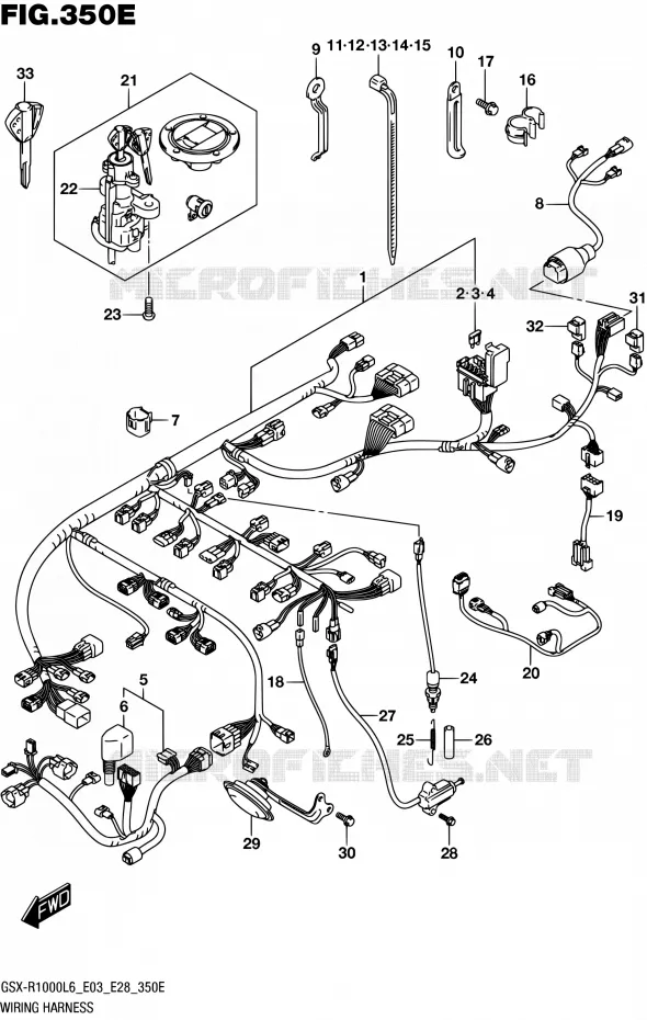 FAISCEAU ELECTRIQUE (GSX-R1000AL6 E33) Suzuki MOTO 1000 GSX-R 2016  GSX-R1000 L6 (E03,E28,E33)