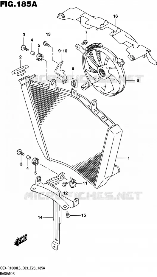 RADIATEUR (GSX-R1000L6 E03) Suzuki MOTO 1000 GSX-R 2016  GSX-R1000 L6 (E03,E28,E33)