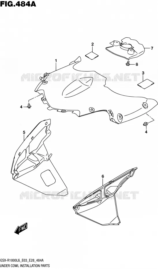 SUPPORTS / FIXATIONS CARENAGES Suzuki MOTO 1000 GSX-R 2016  GSX-R1000 L6 (E03,E28,E33)