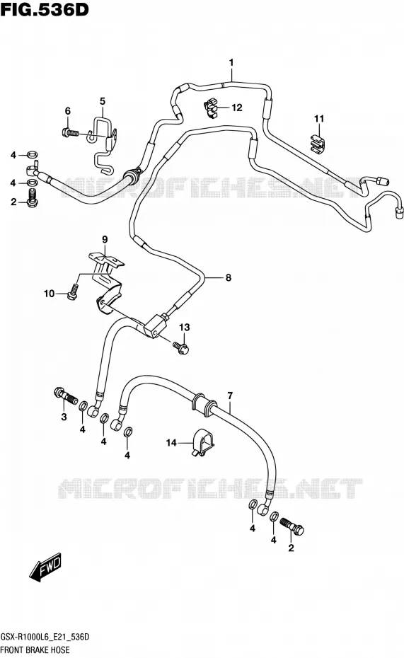 DURITE DE FREIN AVANT (GSX-R1000AUFL6 E21) Suzuki MOTO 1000 GSX-R 2016  GSX-R1000UF L6 (E21)