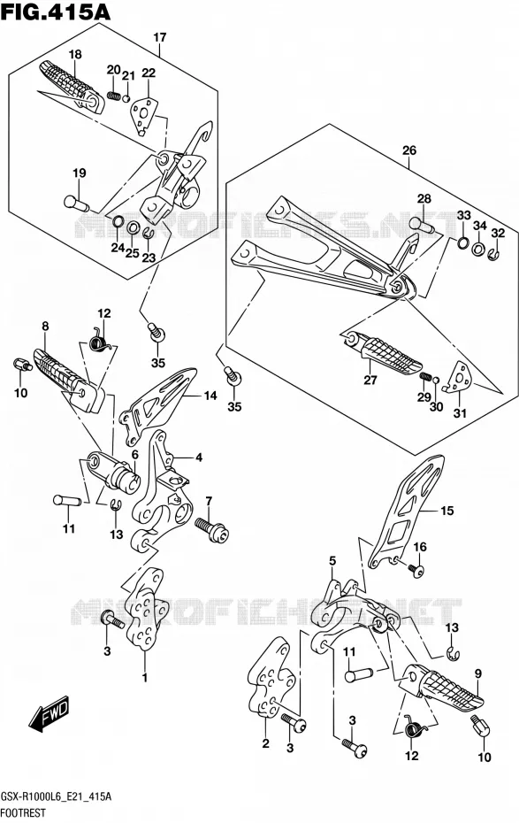 REPOSE PIED Suzuki MOTO 1000 GSX-R 2016  GSX-R1000UF L6 (E21)