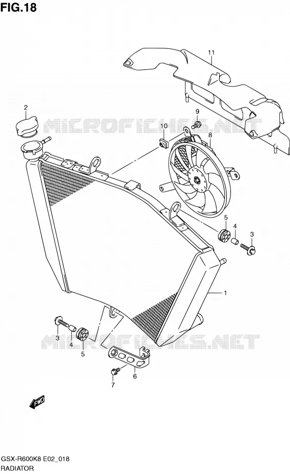 RADIATEUR Suzuki MOTO 600 GSX-R 2010  GSX-R600 L0 (E02,E19,E24)