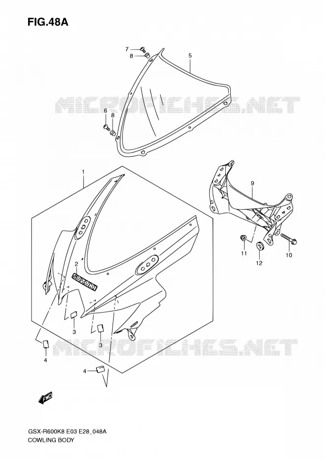 CARENAGES - ETIQUETTES (MODEL K9) Suzuki MOTO 600 GSX-R 2010  GSX-R600 L0 (E03,E28,E33)