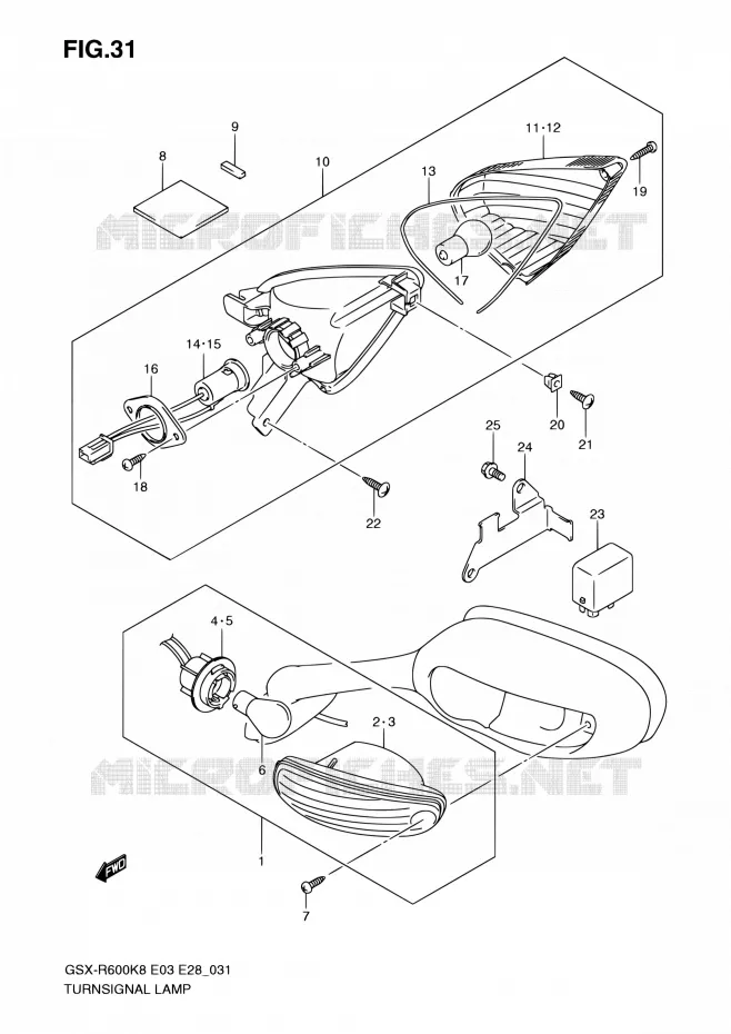 CLIGNOTANTS Suzuki MOTO 600 GSX-R 2010  GSX-R600 L0 (E03,E28,E33)